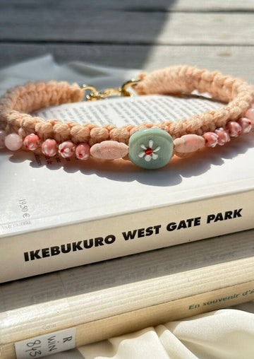 Pet collar "GEORGES" Quartz Rose